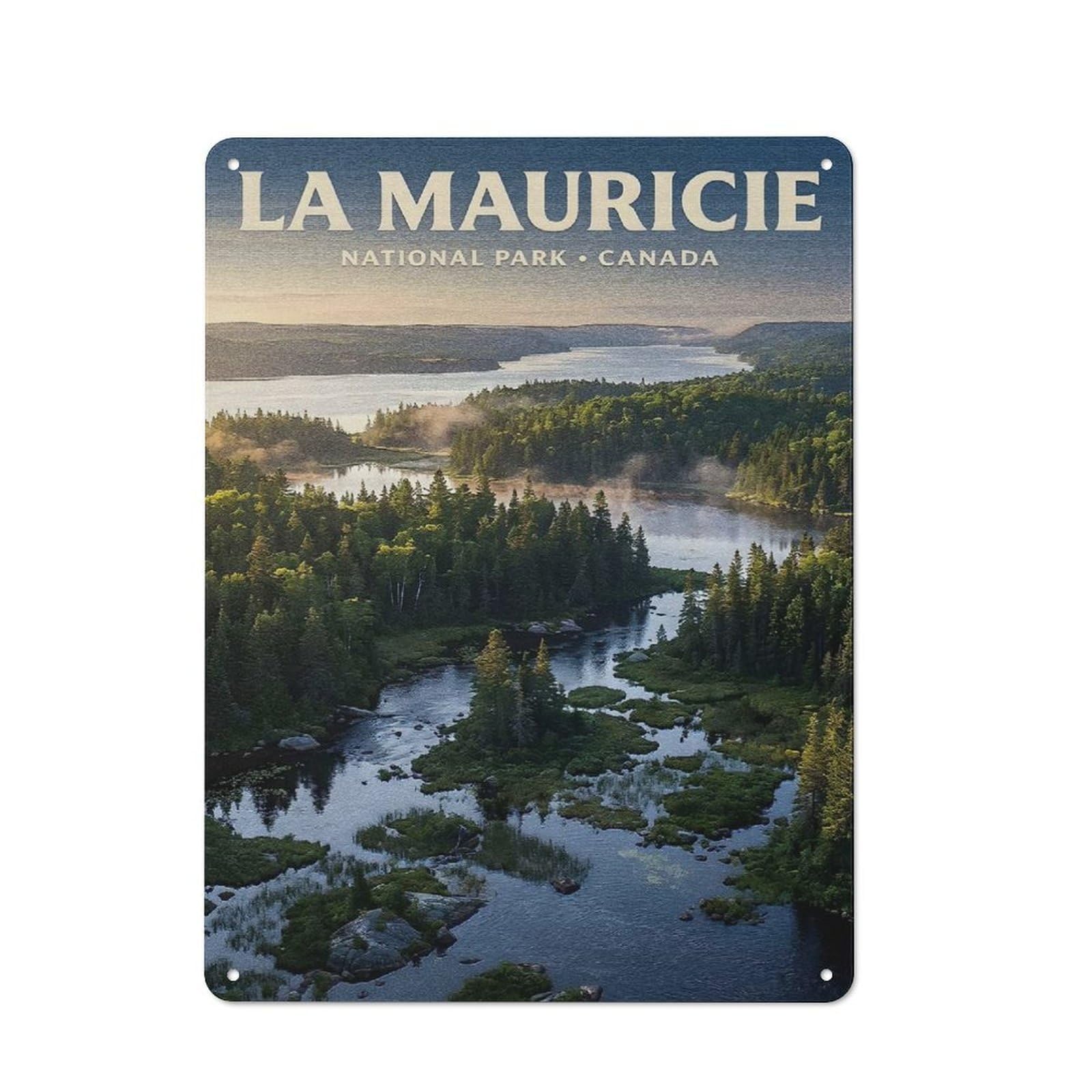 Junmoney Style-24 Vintage La Mauricie National Park Canada Vintage Metal Sign 40X30cm, Restaurant Wall Art For Takeaway, Bar, Kitchen Or Counter Area