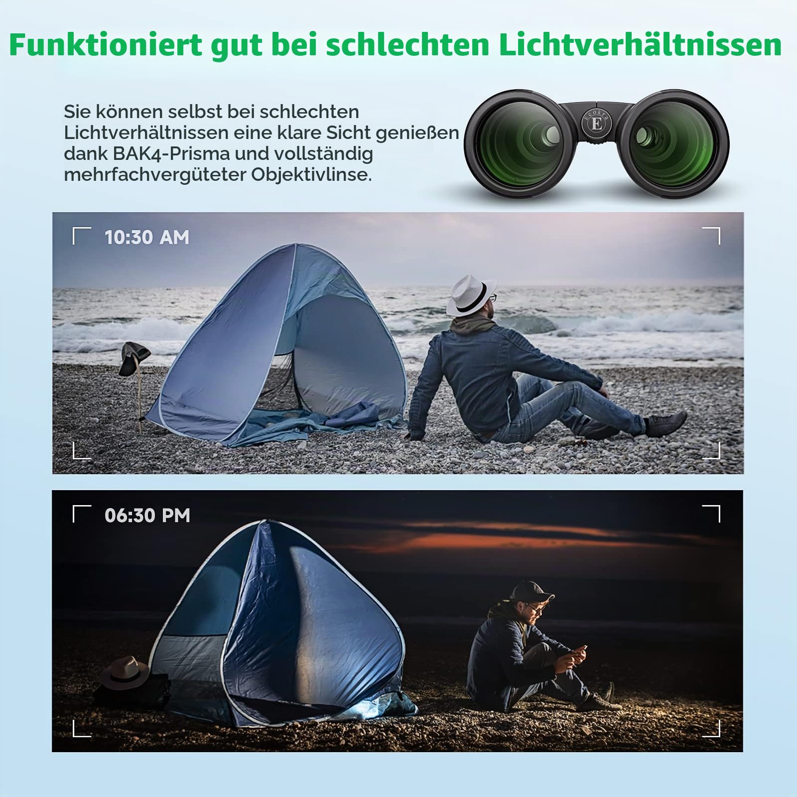 12x42 HD-Fernglas für Erwachsene und Kinder, superhelles Hochleistungs-Fernglas mit großer Sicht, klare Nachtsicht bei schwachem Licht, BAK4, FMC-Prismen, Vogelbeobachtung, Sternenbeobachtung