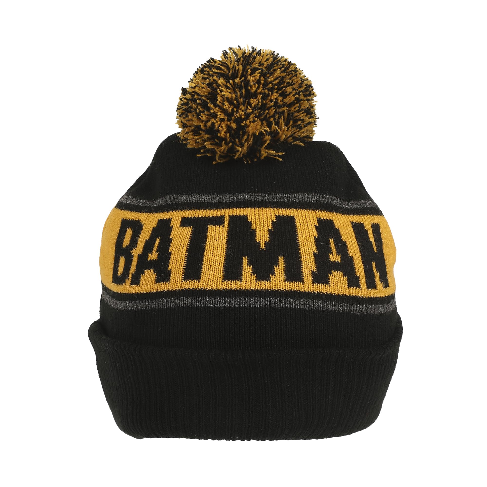 Bioworld Batman Logo & Name Text Black Cuff Beanie