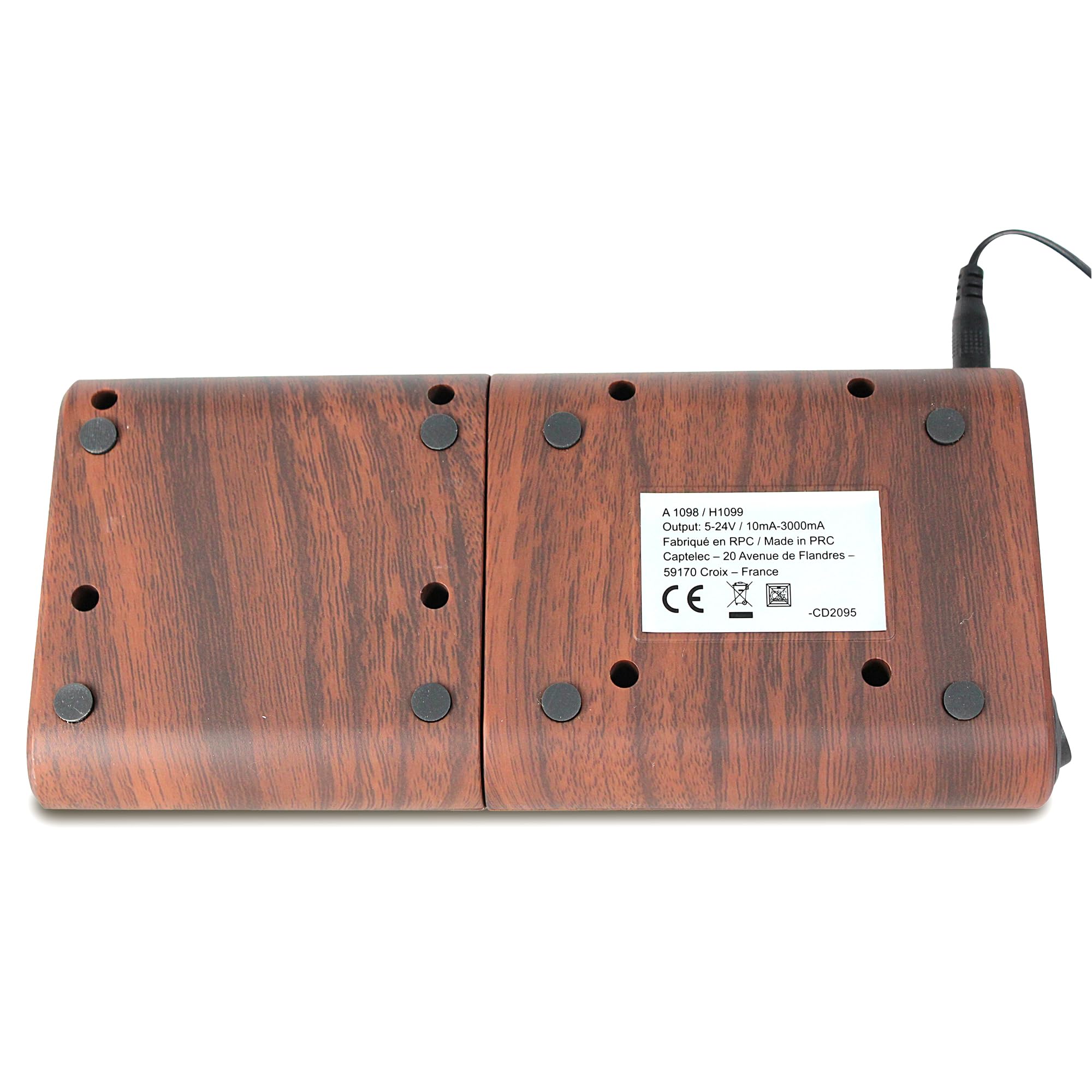 FISHTEC Afilador Eléctrico de Cuchillos de cocina - Afilado + Pulido a 2 niveles - Cuchillos metal o cerámica - Discos abrasivos de diamante - 21 CM - Efecto Madera