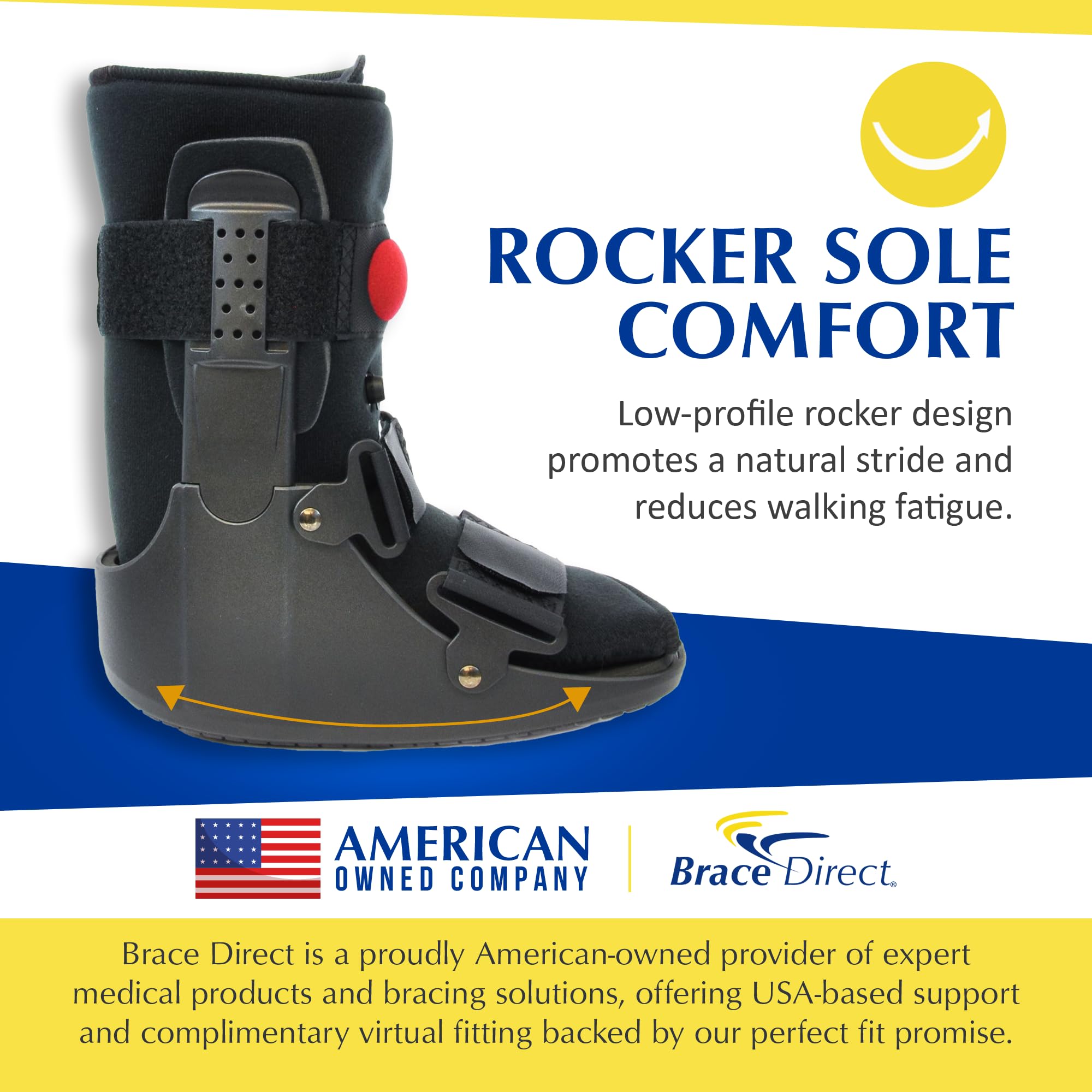 Brace Direct Air CAM Walker - Bota corta para fracturas, recuperación médica, protección y curación, lesiones en los dedos de los pies, pies o tobillos (Small)