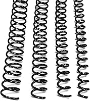 Vista 22 de Binditek Paquete de 50 bobinas de encuadernación en espiral de plástico, 6 mm (1/4"), capacidad de 30 hojas, paso 4:1, blancas, 48 bucles