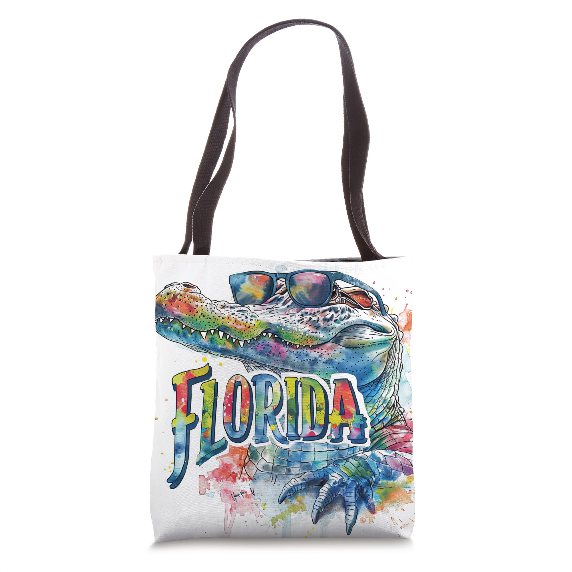 PodartistColorful Alligator with Sunglasses Florida Design Tote Bag