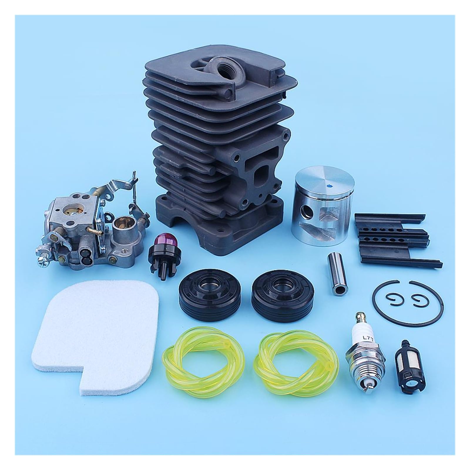 Kit de carburador pistón cilindro 41mm for motosierra Poulan P3314 P3314WS P3314WSA P3416 P3516PR P4018AV PP3816 PP4218AVX 530071884