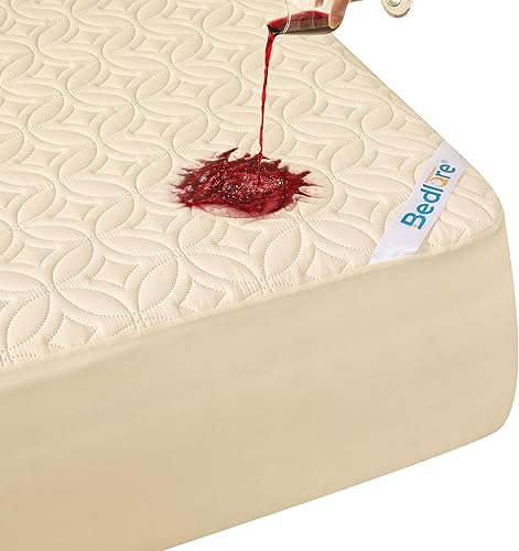 Miniatura 11 de BEDLORE Protector de colchón impermeable, protector de colchón tamaño Queen, silencioso, con bolsillo profundo de 6 a 18 pulgadas de profundidad, 1