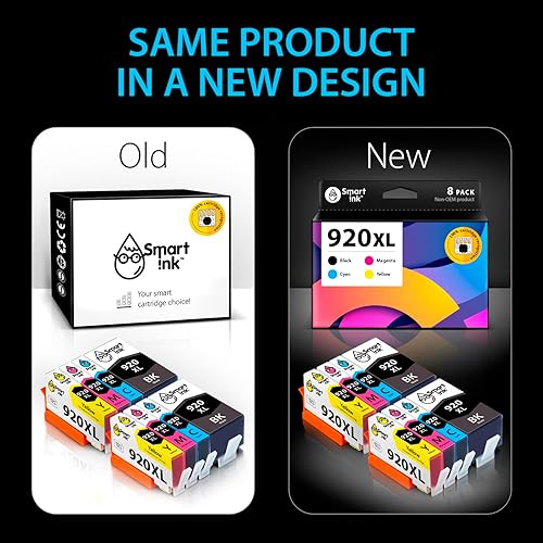 Miniatura 6 de Smart Ink Cartucho de tinta de repuesto compatible para HP 920 XL 920XL (2 negros, 2 cian, 2 magenta, 2 amarillos, 8 paquetes combinados) para usar
