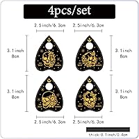 Vista 2 de CREATCABIN 4 piezas de calaveras Planchette Spirit Board soporte de cristal de madera, mini esfera de cristal, soporte de exhibición de bruja