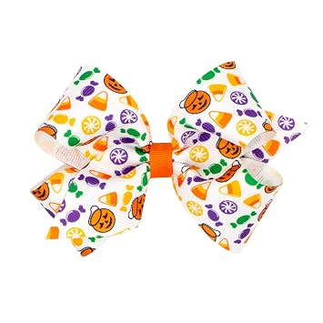Wee Ones Girls Halloween Themed Fall Color Hair Bows and Hair Accessories, Clips, Hairbands, and More, Medium, Candy and Candy Corn