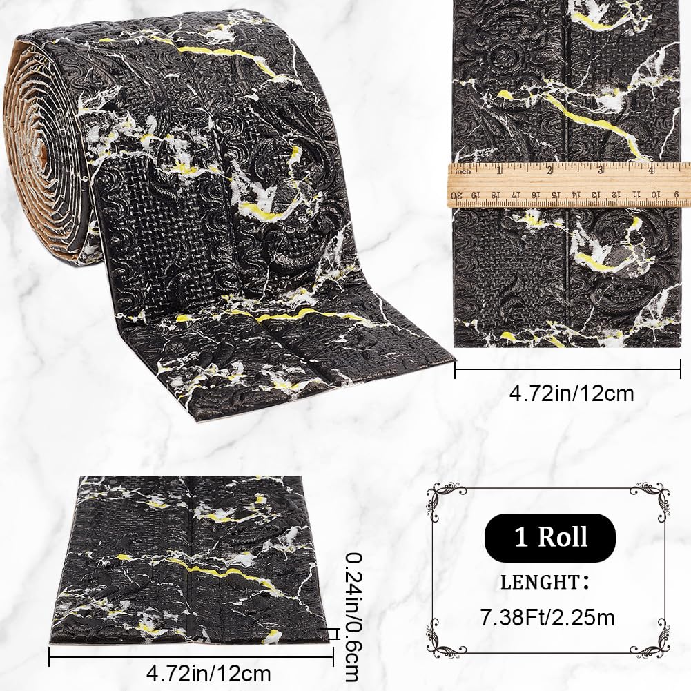 CRASPIRE 362 X 1.8 Pollice Peel And Stick Crown Molding Nero