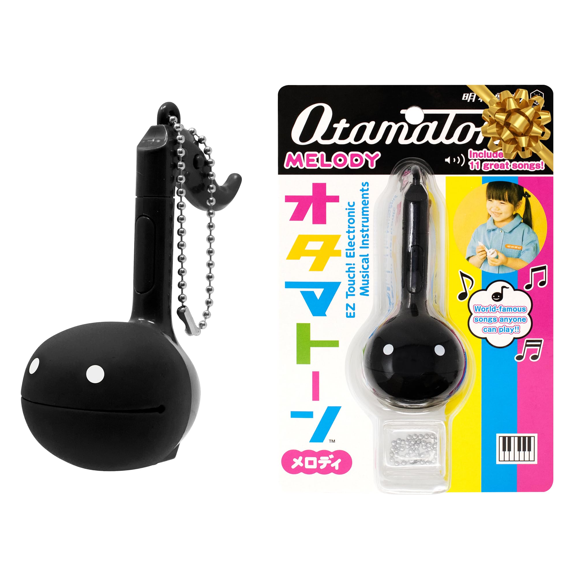 Amazon.com: Otamatone [旋律系列] 日本電子[迷你尺寸] 樂器[11 首預先編程歌曲]  來自日本的便攜式合成器Cube/Maywa Denki [英文說明] 黑色: 玩具和遊戲