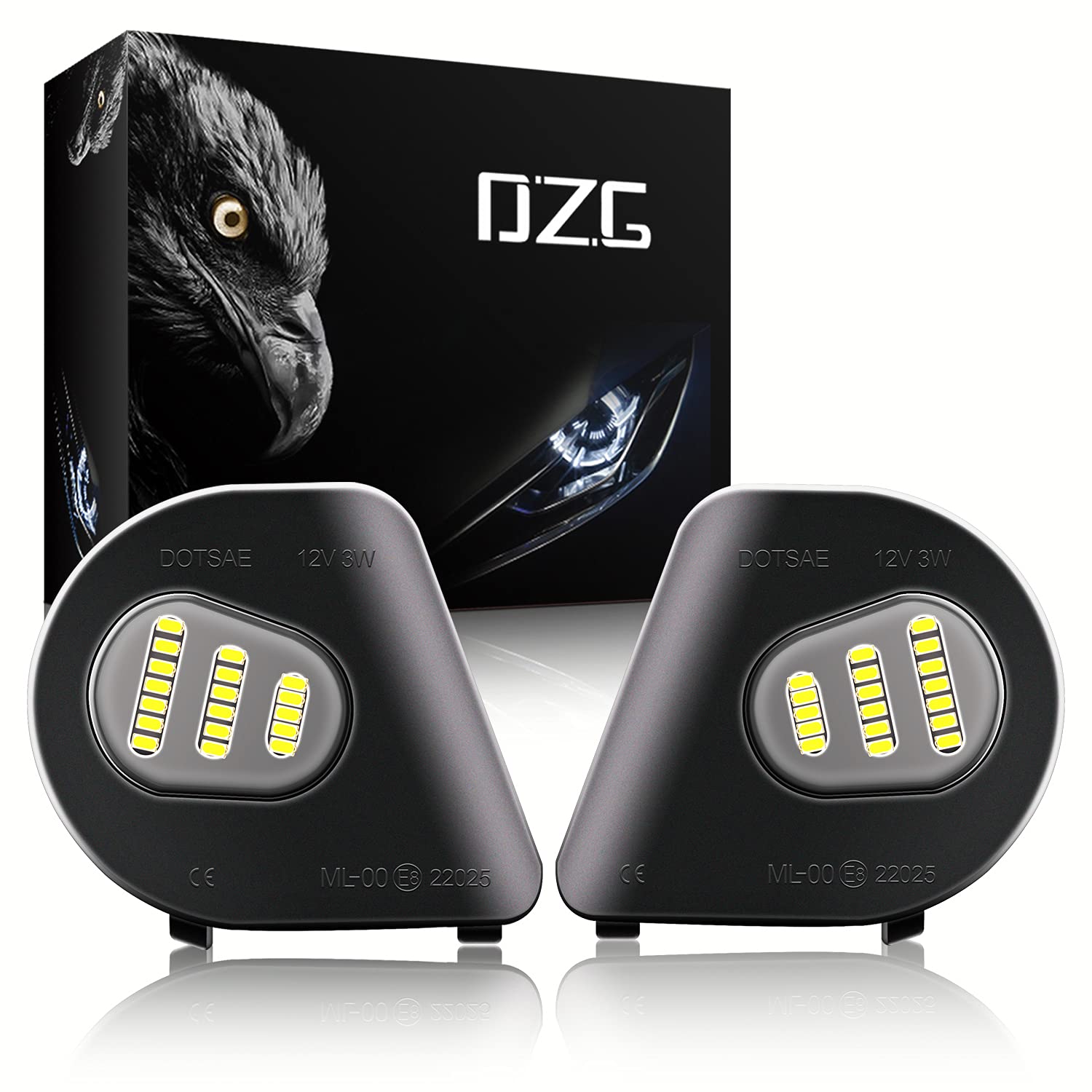 Buy DZG LED Side Mirror Puddle Lights Driver Passenger Side Mirror