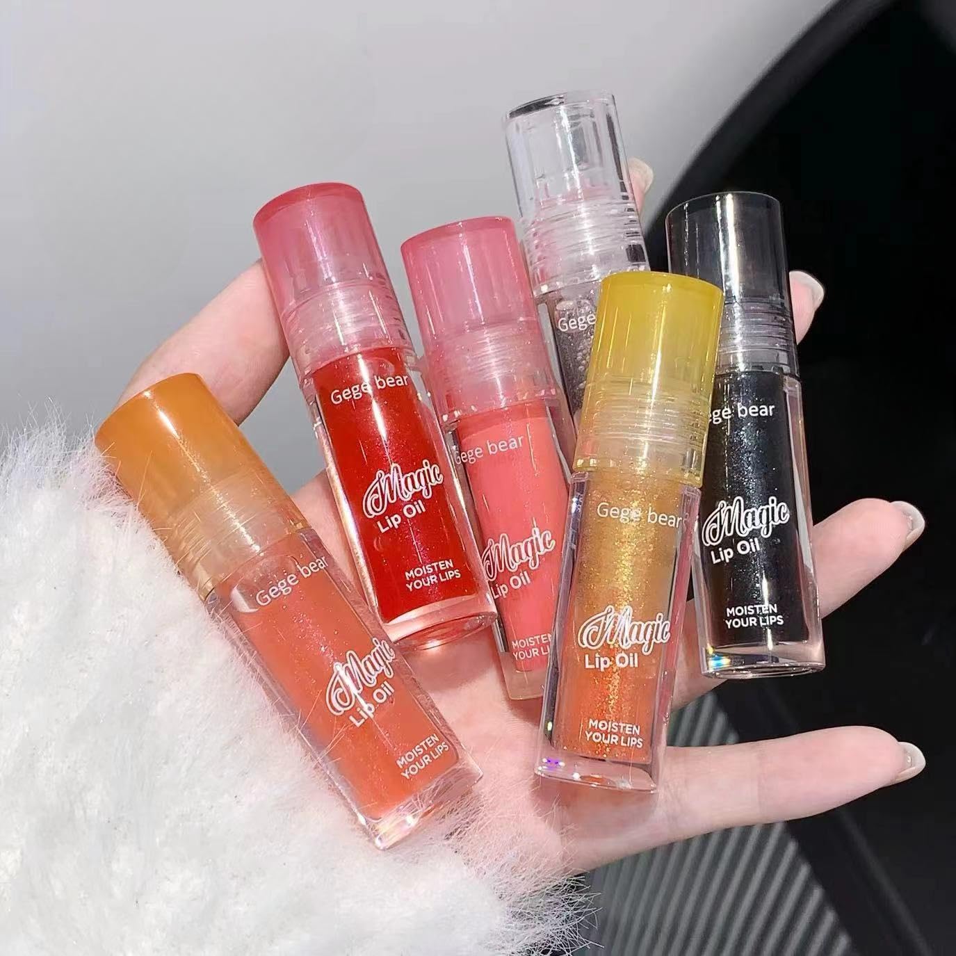 Gege Bear Fruit Lip Oil with Gloss Finish | Lips Color with Serum Care | Long Lasting Lipstick Glow Without Dryness | Liquid Combo Set with High Shine Lipgloss | Lipbalm SPF Protection with Hydrating Finish (01#Strawberry Fudge, 2.5g)-image-15