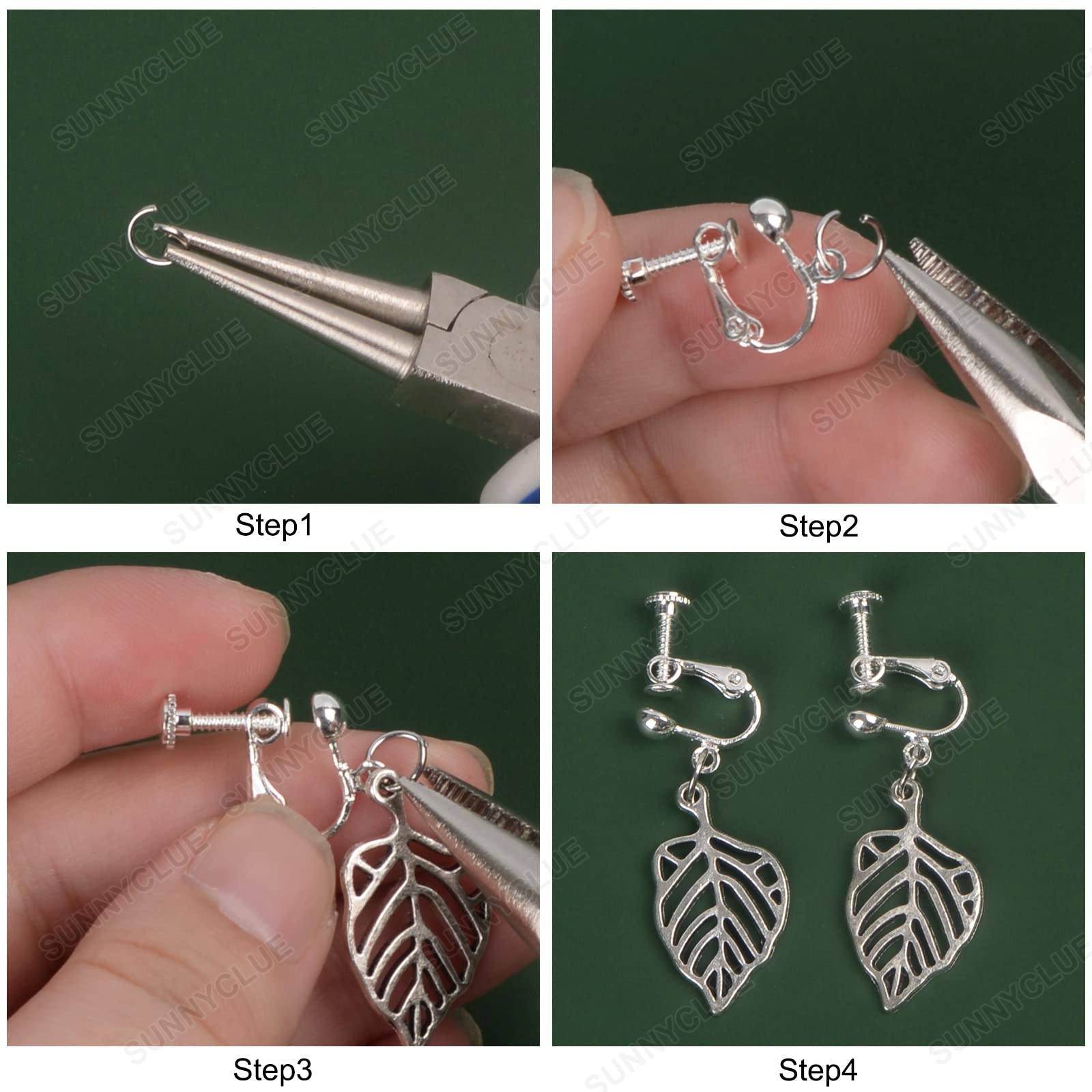 SUNNYCLUE 1 Box Clip on Earrings Findings Earring Converters Silver Non Pierced Ears Brass Earring interchangeable findings for Jewellery Making Accessories DIY Earrings Crafting Supplies - Image 4