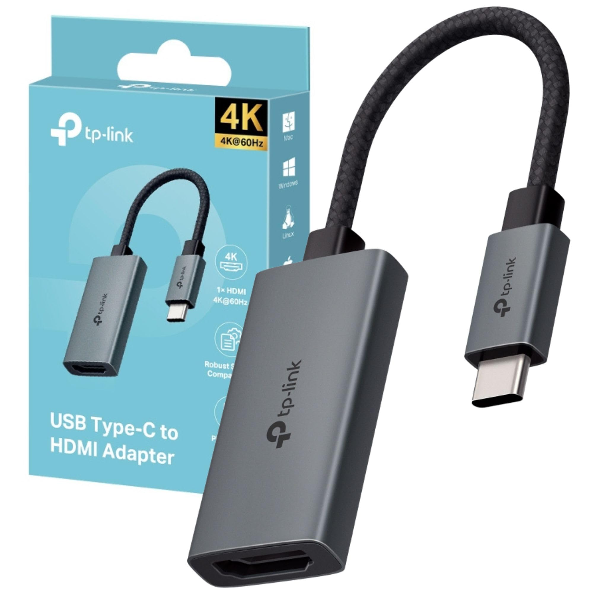 TP-Link UA520C USB-C to HDMI Adapter, 4K 60Hz Video Adapter