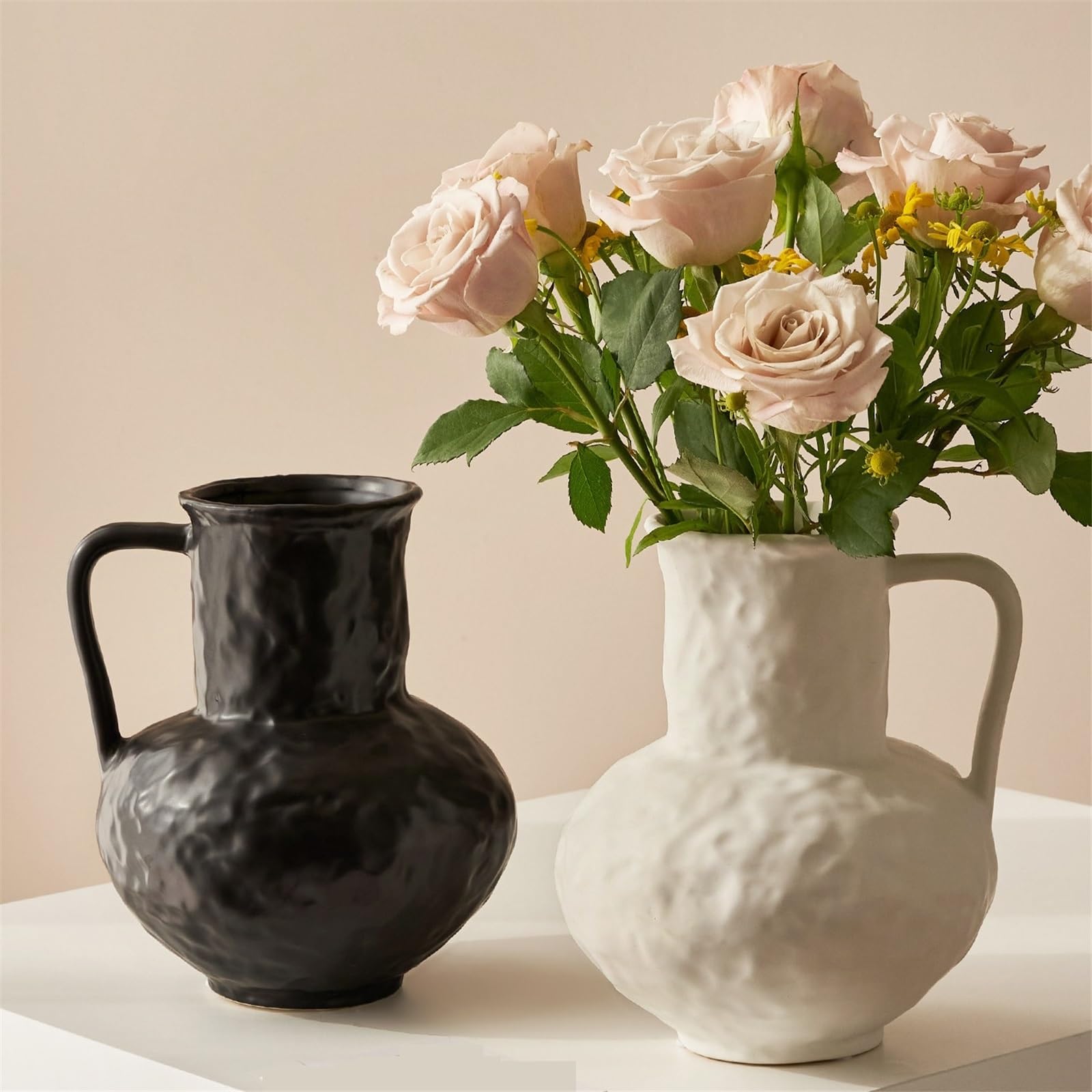 Vaso per fiori Vaso rustico in ceramica alto 8,3 pollici moderno