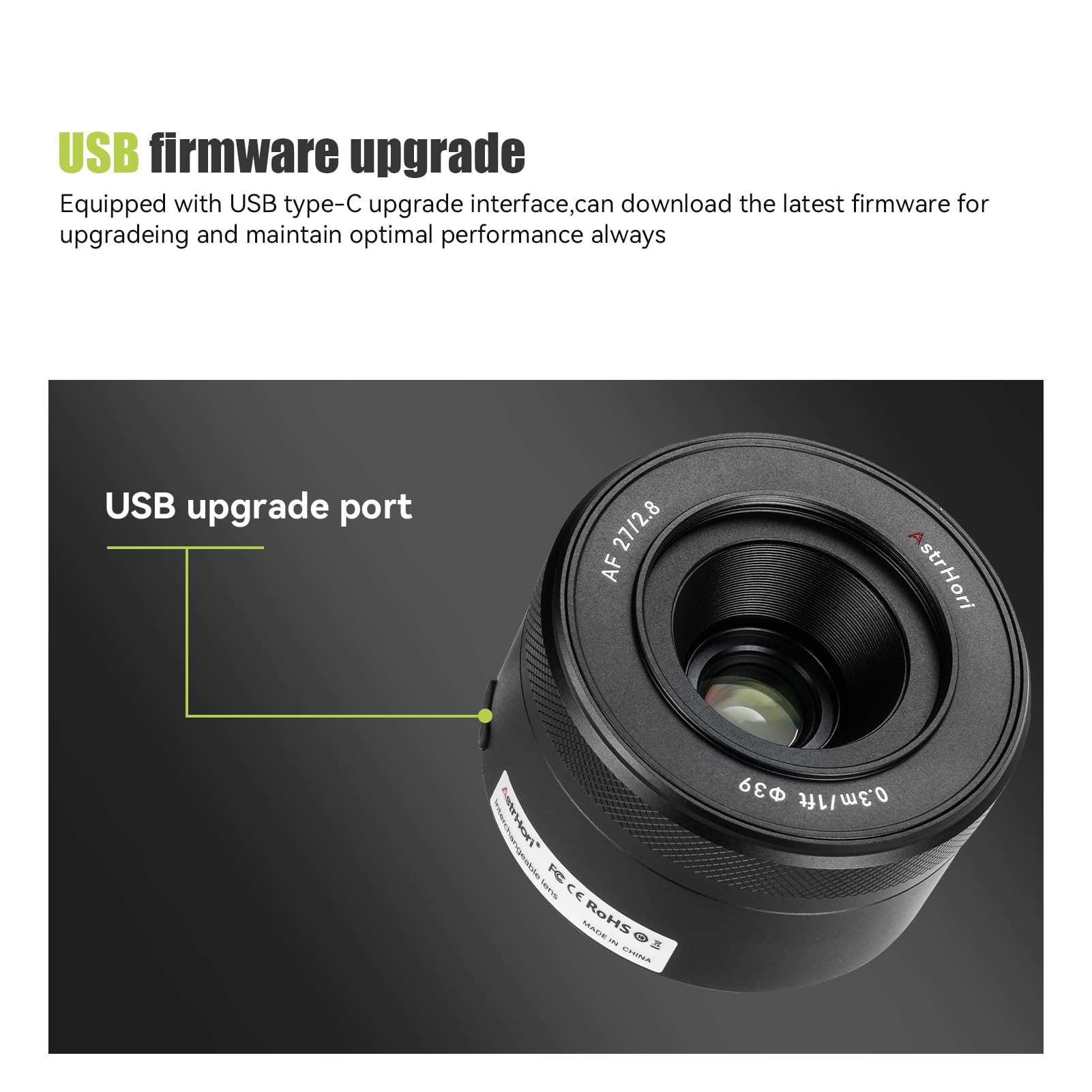 AstrHori AF 27 mm F2.8 Autofokus APS-C Festbrennweitenobjektiv mit großer Blende Pancake-Objektiv spiegellose for Sony E Kameras A5000,A5100,A6000,A6100,A6300,A6400,A6500,A6600,NEX-3,NEX-3N,NEX-3R