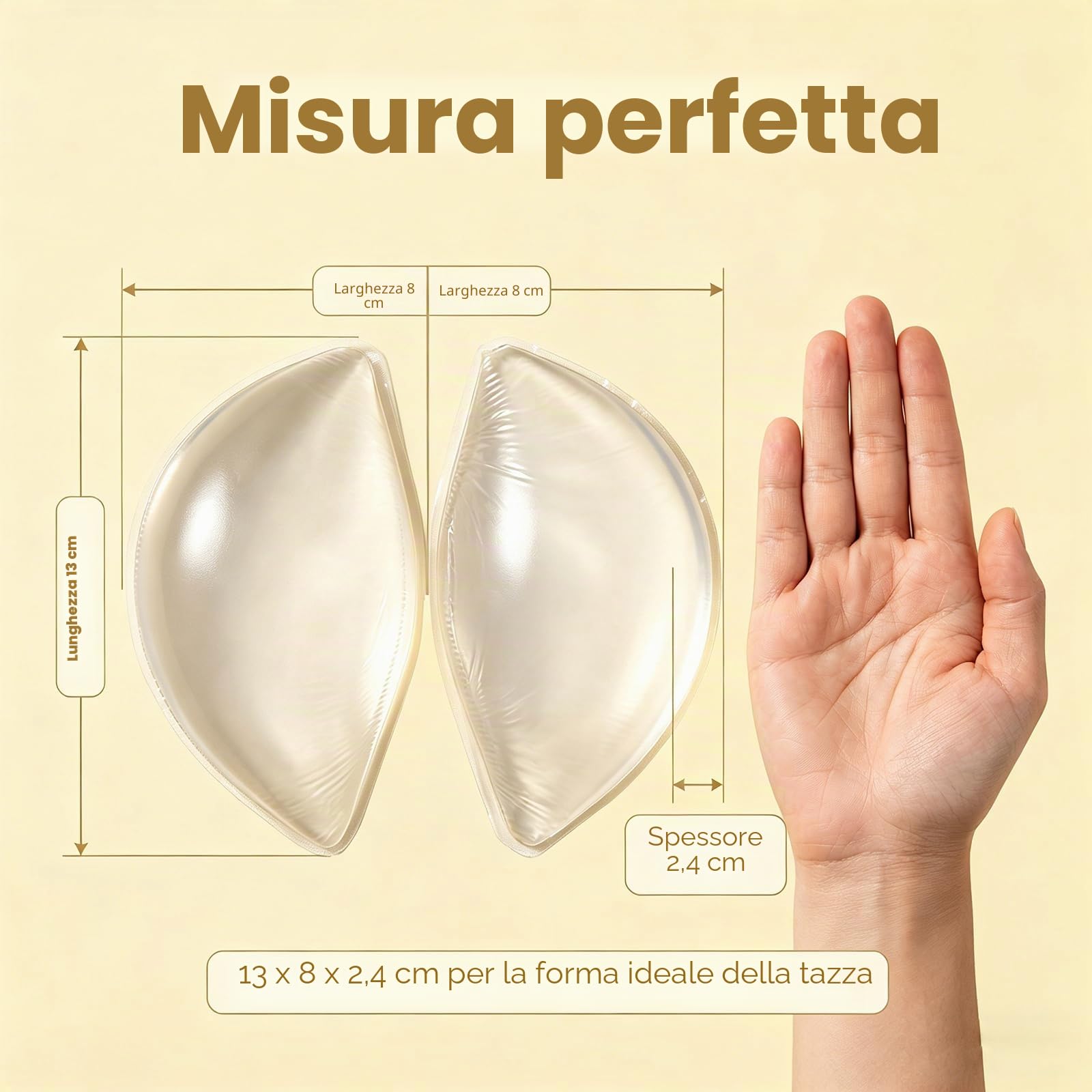 VASANA Silicone Reggiseno Inserti Reggiseno Pad Breast Enhancers Impermeabile Gel Inserti Riutilizzabili Reggiseno Lift per Donne Ragazze Bikini Push Up Breast Pads(Trasparente)