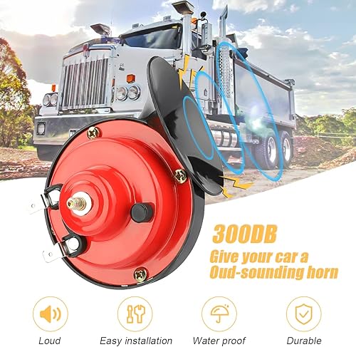 Miniatura 3 de Bocina de tren súper ruidosa de 300 DB 2 bocinas eléctricas de caracol de aire para automóvil 12 V kit de repuesto de bocinas de aire impermeables