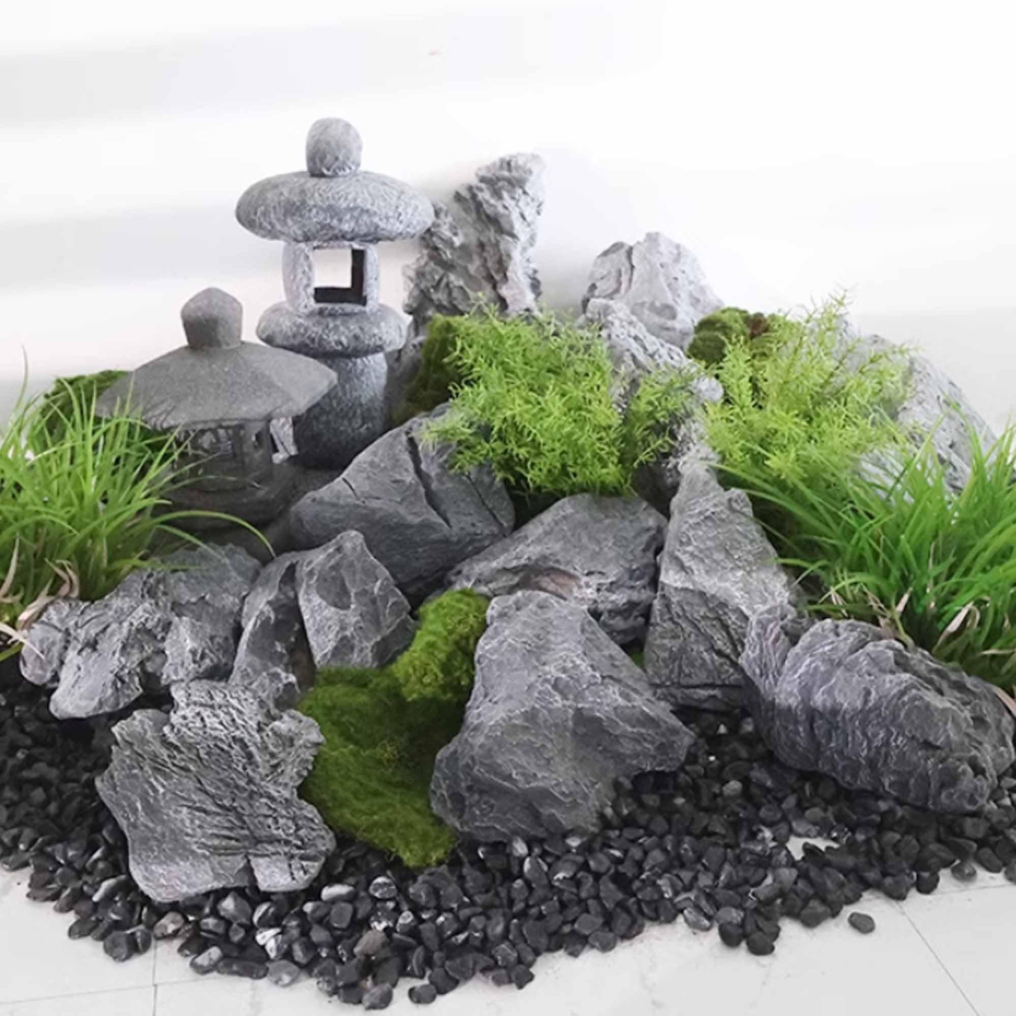 Aquarium steine, Landschaftsfelsen, knstliche massive Kunstfelsen,  realistische natrliche Textur, leichte Kunstfelsen aus PU-Schaum, fr die  Landschaftsgestaltung von Rasenflchen,Aquariendekor(28*2 : Amazon.de:  Haustier