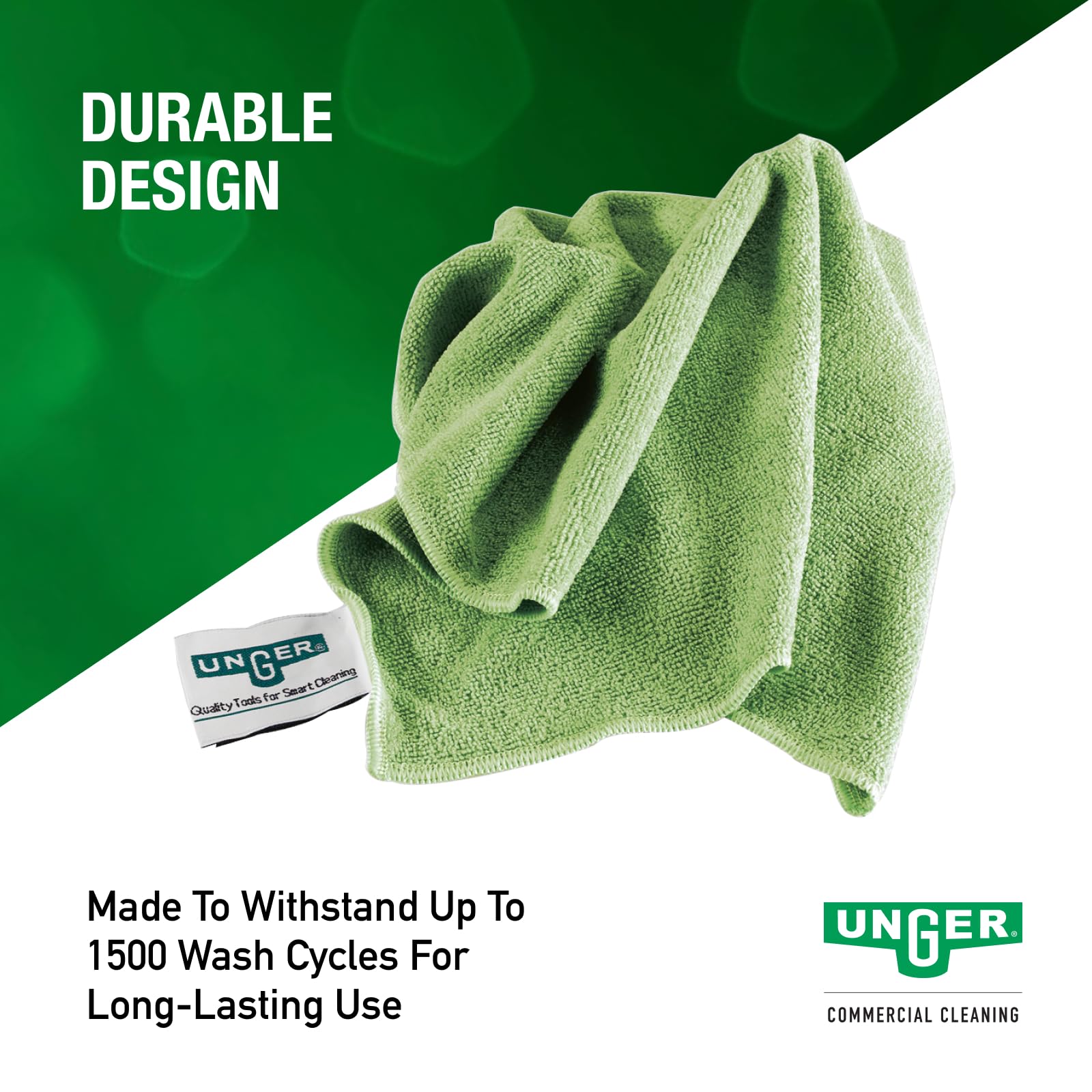 Unger MF400 SmartColor MicroWipe 4000, 40 cm x 38 cm, verde, caja de 10