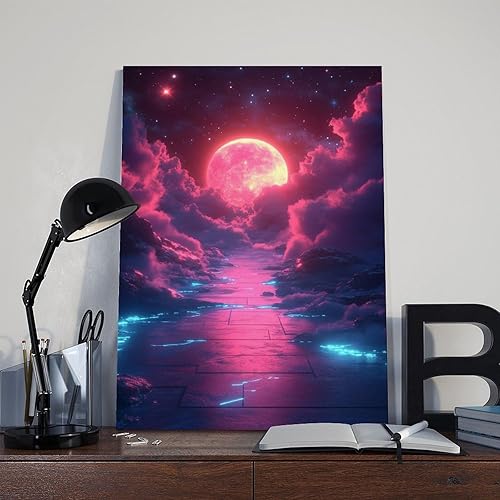 Miniatura 8 de Retro Vaporwave Wall Art  Neon Geometric Poster  80s Synthwave Digital Decor for Bedroom & Living Room Canvas Art Poster And Wall Art Picture Print