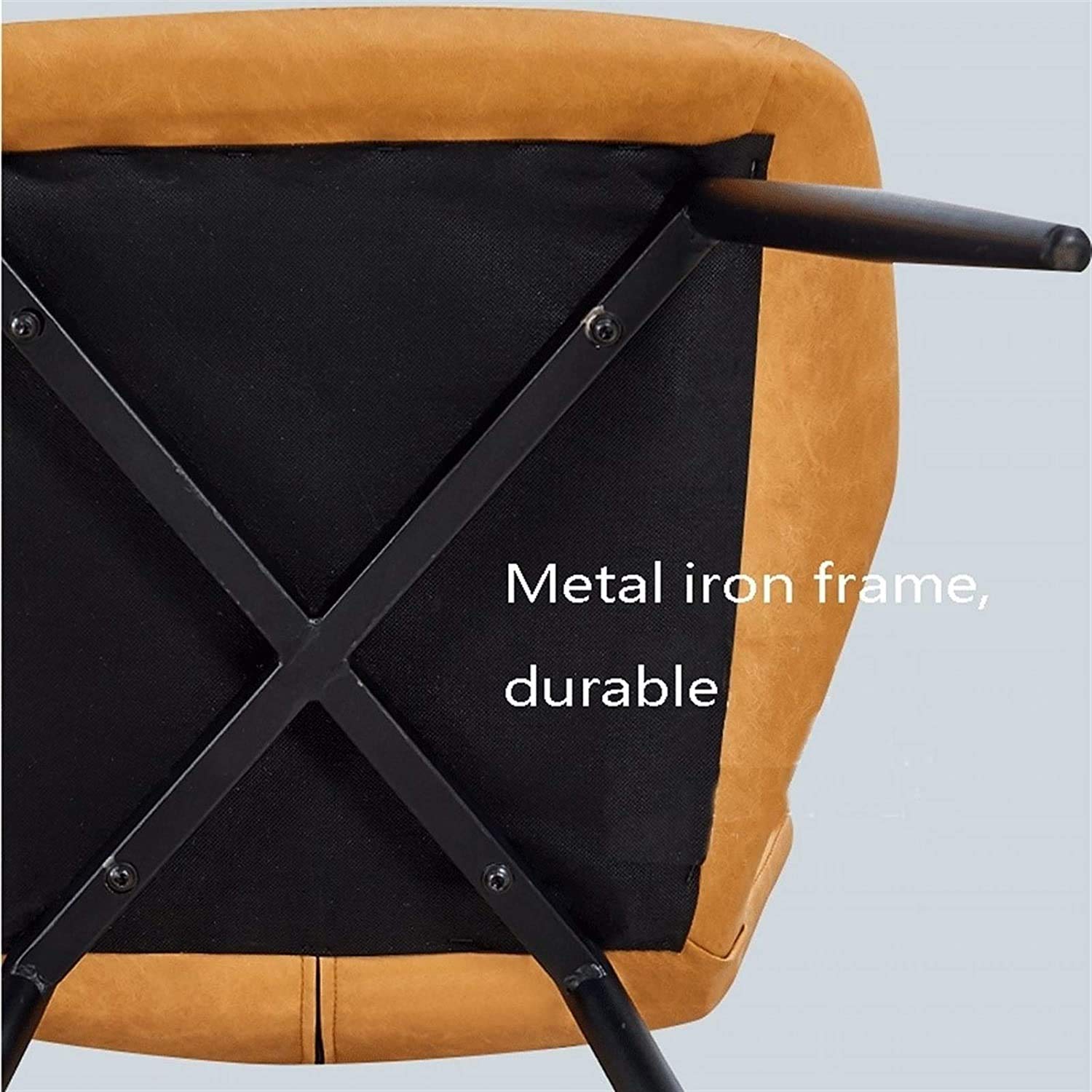 Sedia Da Pranzo Con Schienale Alto – Rivestita In Pelle PU – Gambe In Metallo Nero – Design Mid-Century Modern