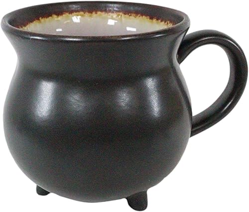Miniatura 5 de Ebros Wicca Magia Magia Triple Luna Magia Reducción Mágica Caldero de porcelana cocida Cuenco en forma de taza o taza grande de 32 oz con asa Cacao
