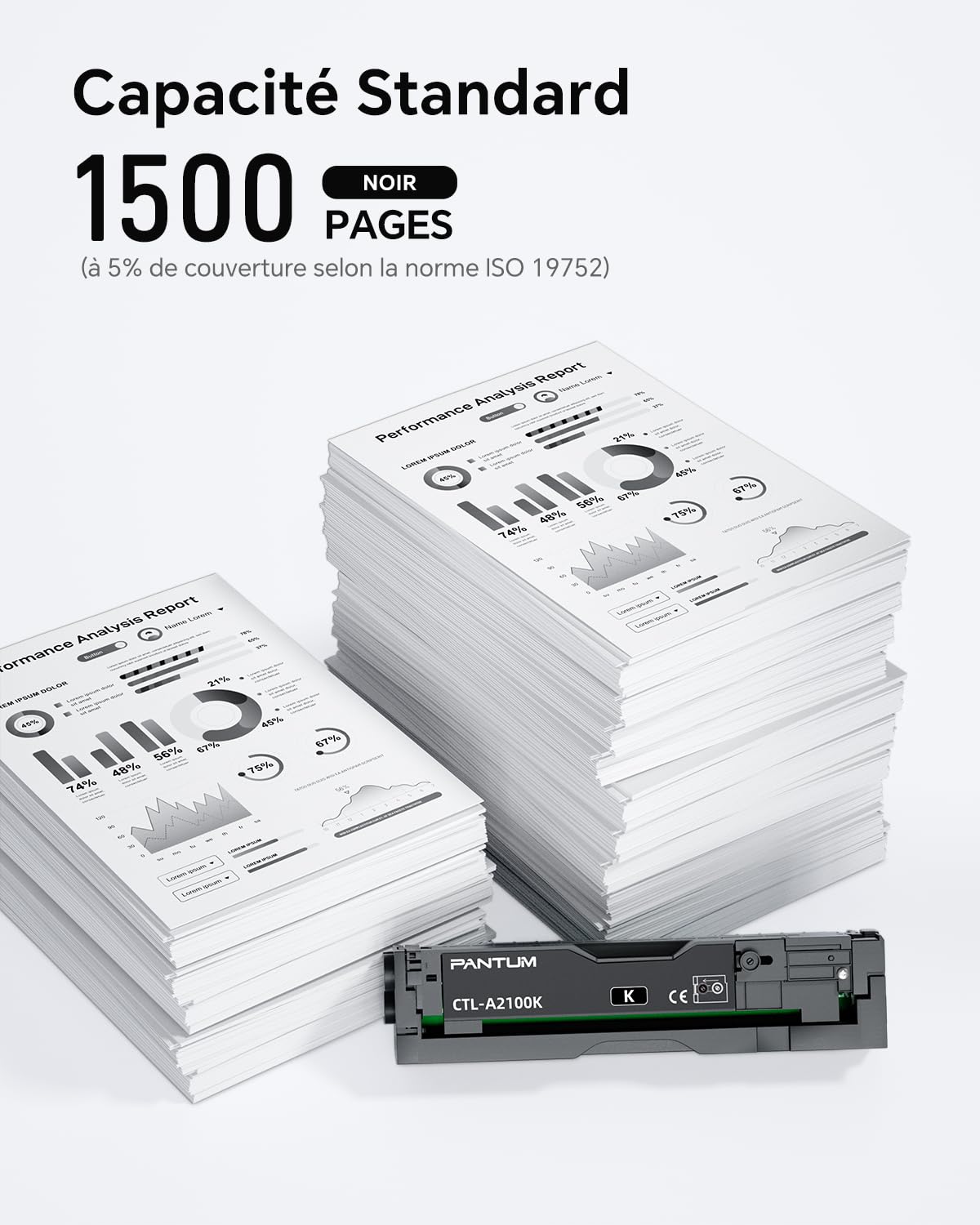 PANTUM CTL-A2100K Cartouche de Toner Originale, Compatible avec l'imprimante Laser Couleur CP2100DW CM2100DW CM2100ADW, capacité 1500 Pages