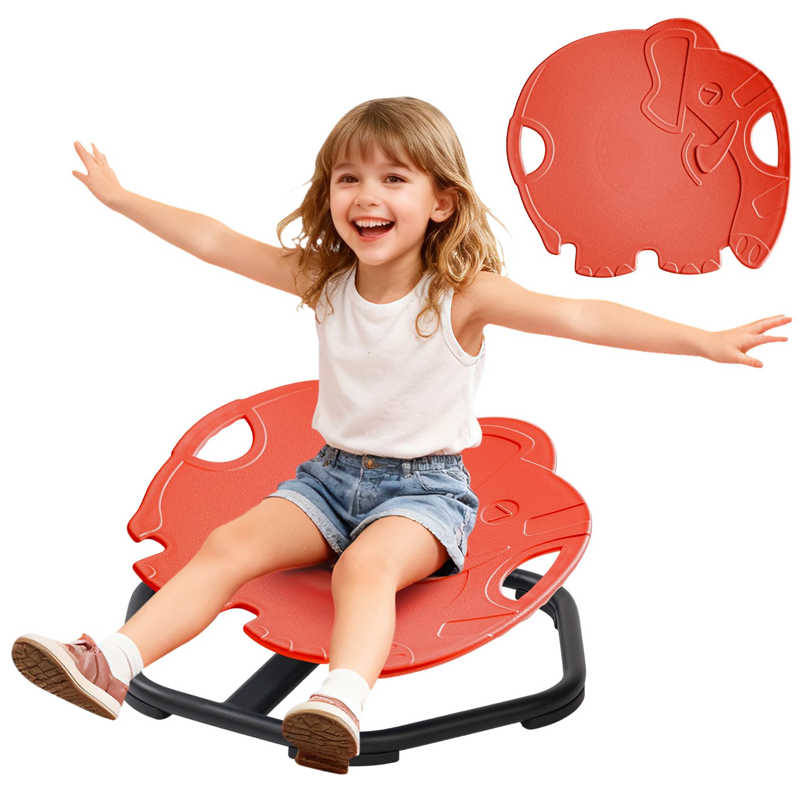 Carrousel Chaise pivotante pour enfant avec poignée, chaise pivotante à 360°, jouet d'autisme, aide à l'entraînement physique et à l'équilibre, chaise d'équilibre pour garçons et filles