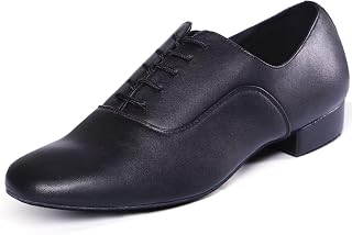ARCLIBER Mens Dance Shoes Ballroom PU Leather Black Dancing Shoes for Men Sole Tango Salsa Latin