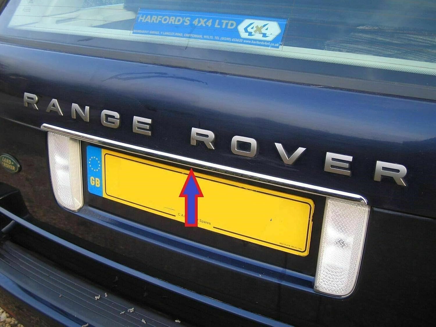 Generic Chrome Rear Trunk Tailgate Trim Cover, Silver, Stainless Steel, Made for Europe, S.STEEL, Compatible with 2002-2013 Range Rover L322