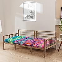 Vista 264 de Colchón futón japonés de piso gris constelación, de piso tatami, portátil, para acampar, para niños, sofá cama plegable enrollable con protector