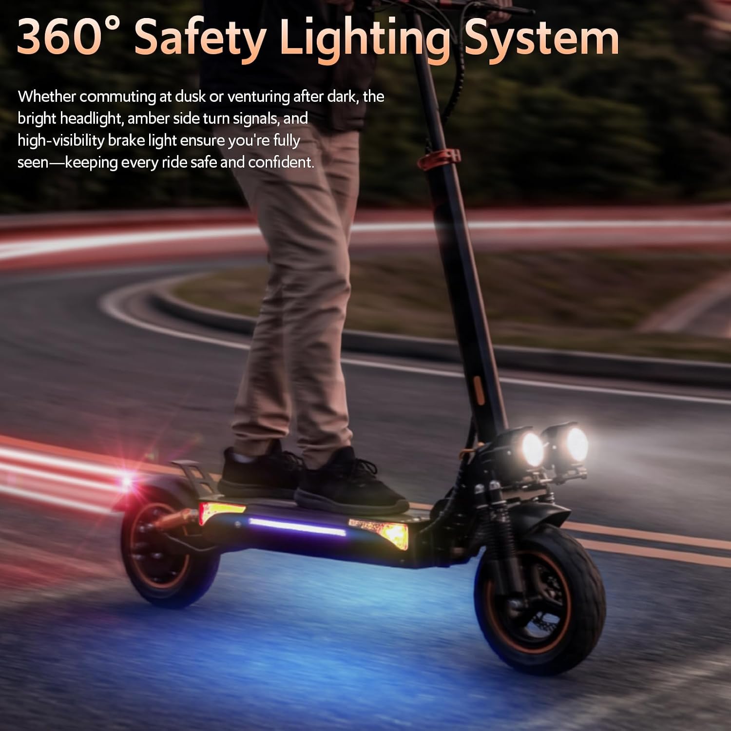1200W Off-Road Electric Scooter for Adults - 31 Miles Range, 31 MPH, UL Certified, 11" All-Terrain Tires, Dual Suspension, Foldable,Double Suspension,disc Brakes