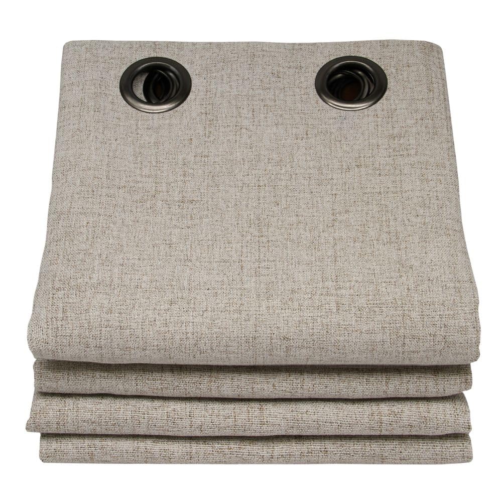 Moondream DecibelControl™ Akustikvorhang 3in1 | Lärmschutz | Thermoisolierung Winter+Sommer | 100% Verdunkelung | Patentierte Technologie | EU Herstellung | Ösen | Beige MC632 | 130B x 260H cm