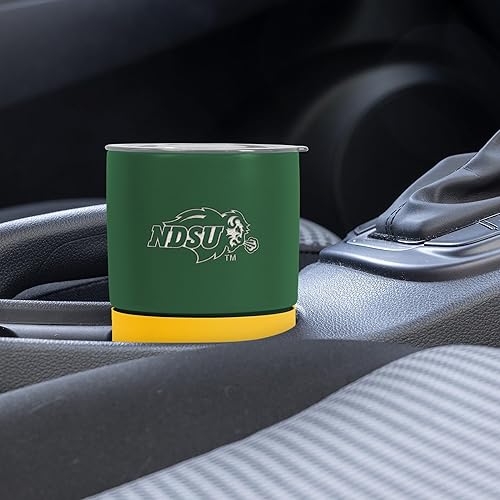 Miniatura 180 de Rico Industries NCAA Miami of Ohio Redhawks - Vaso de cerámica de 16 onzas con agarre de silicona, grabado láser profundo, diseño de color negro