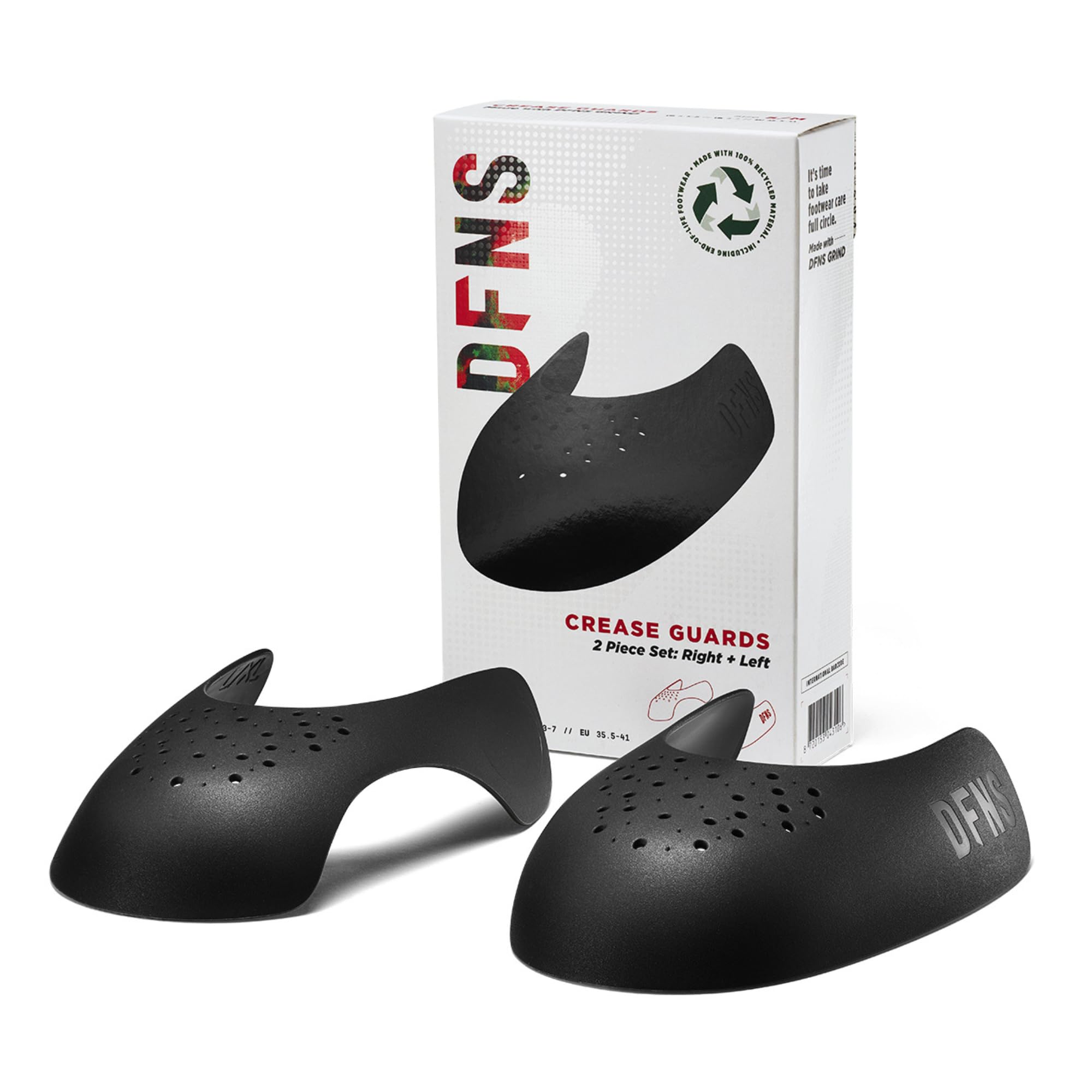 DFNSCrease Guards with DFNS Grind, Eco-Friendly Anti-Crease Toe Wrinkle Protectors for Shoes, Sneakers, Trainers