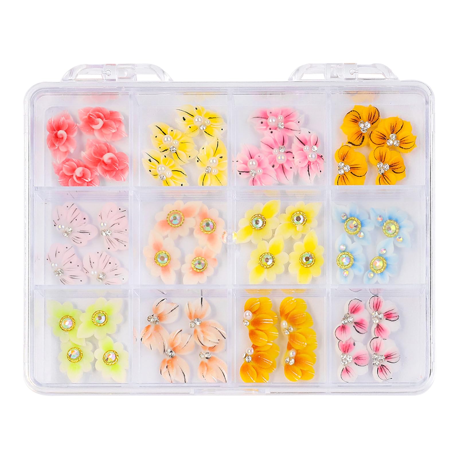 Ciondoli per unghie a forma di fiore, fiori per unghie, accessori per nail art in resina, intagliati a mano, stile giapponese, stile fresco per donne fai da te decorazioni per unghie design