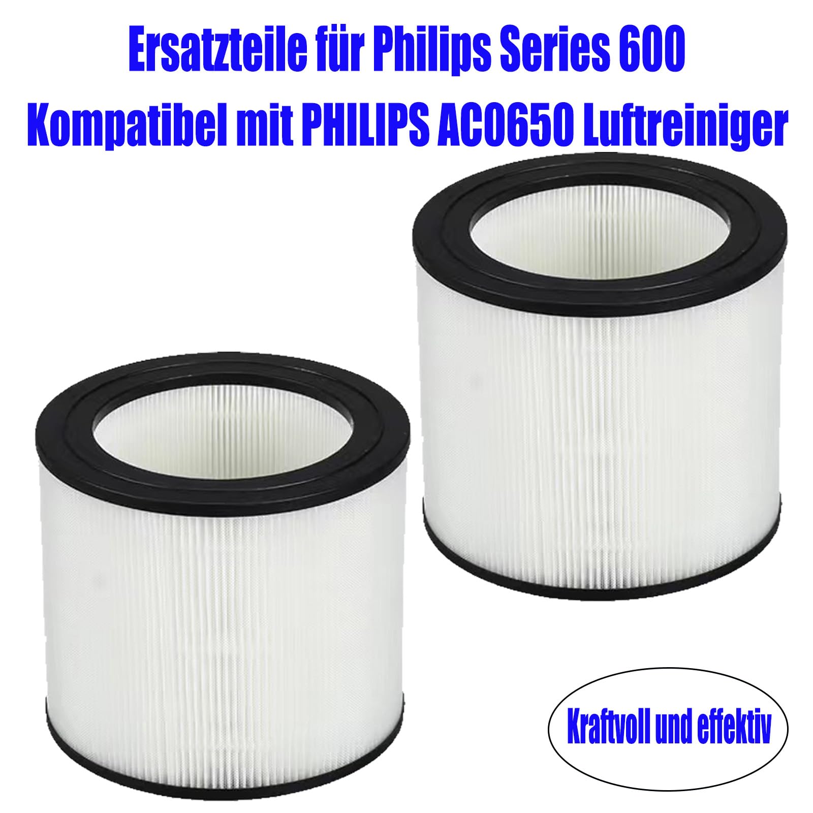2er FY0611 Ersatzfilter für Philips AC0650 / AC0651 Luftreiniger 600-Serie | 3-in-1 HEPA Filter, Verbesserte Aktivkohle, Ersatzteile FY0611/30