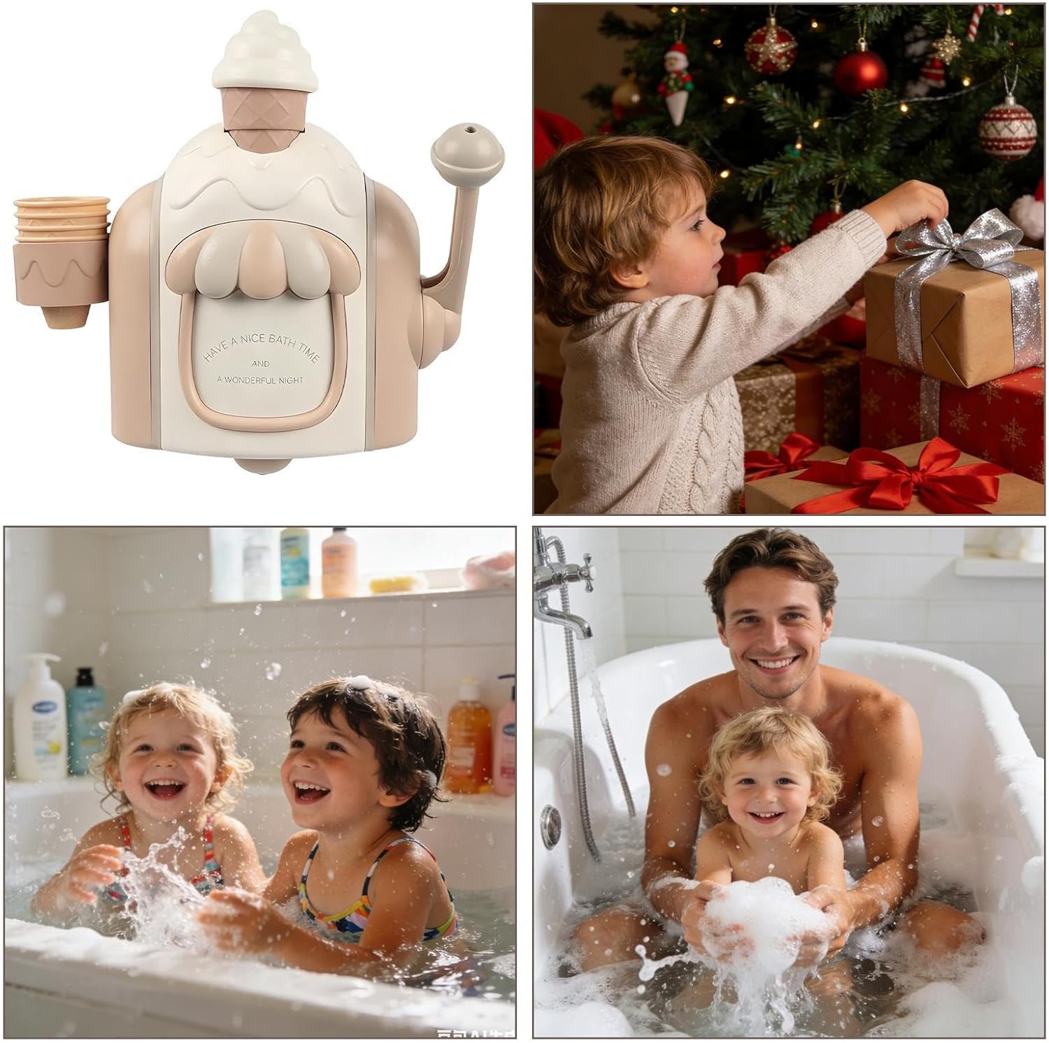 bathBubble Ice Cream Maker – Parent Child Interactive Activity Toy, Colorful Foam Dessert machineDesign, Fun Bubble bathPlay Experience, Creative Pretend Treat Maker | Kids Bathroom Tub Shower Ente