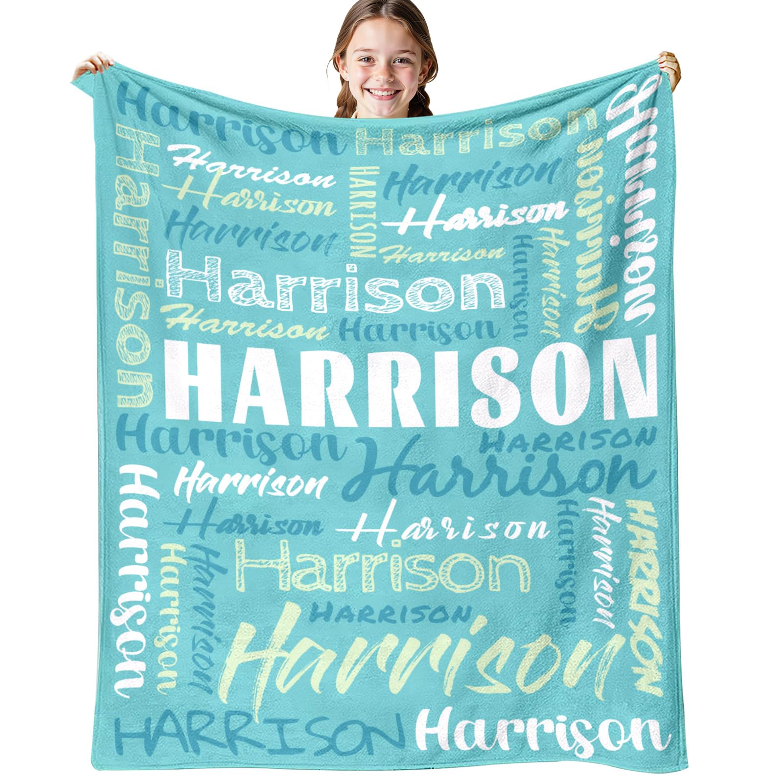 TICBIK Personalized Blanket, Personalized Blankets for Kids, Name Blankets Personalized Kids, Customized Blanket, Personalized Blankets for Adults, Birthday Christmas Valentines Day Gift