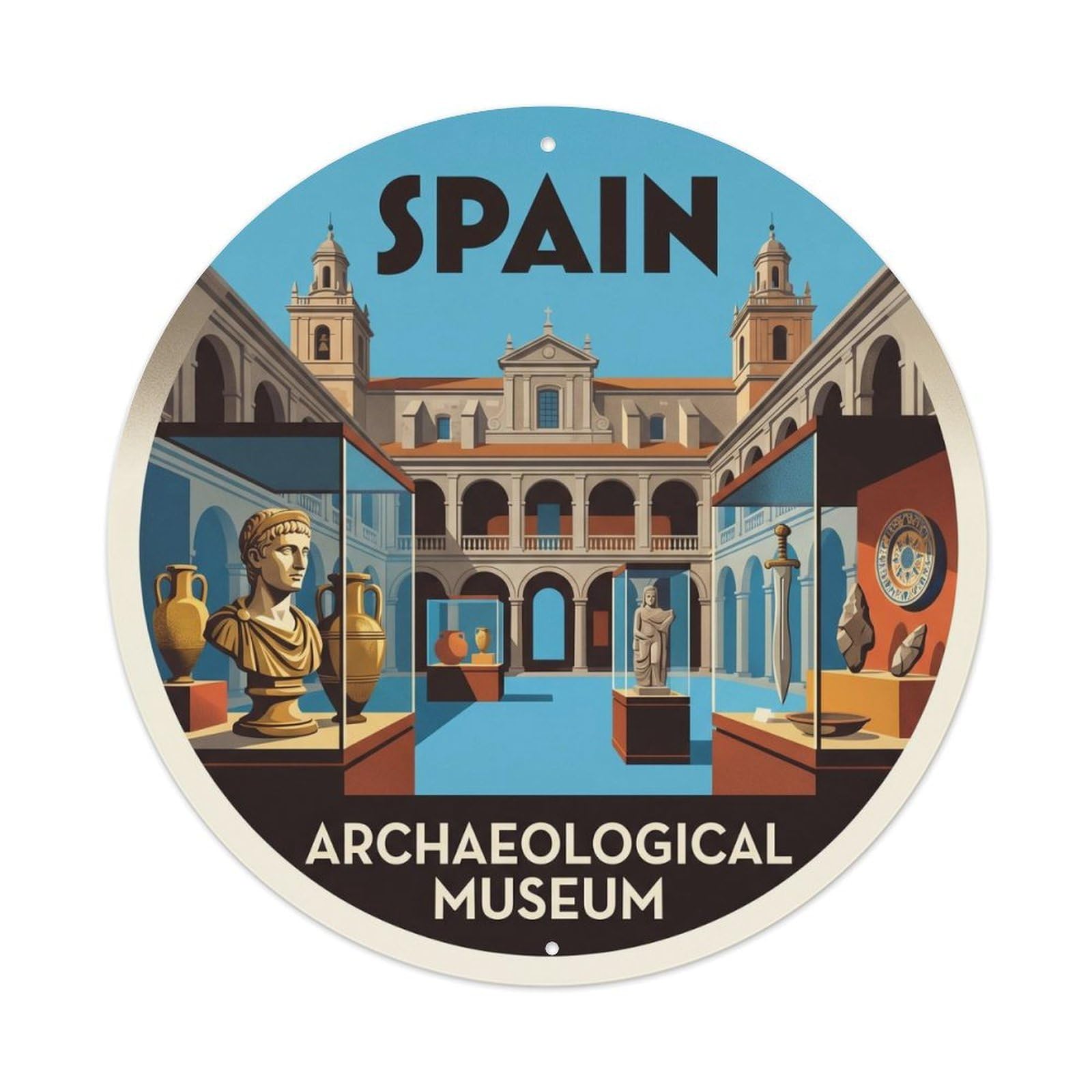 Alicante Archaeological Museum Spain City Landmark Metal Tin Sign