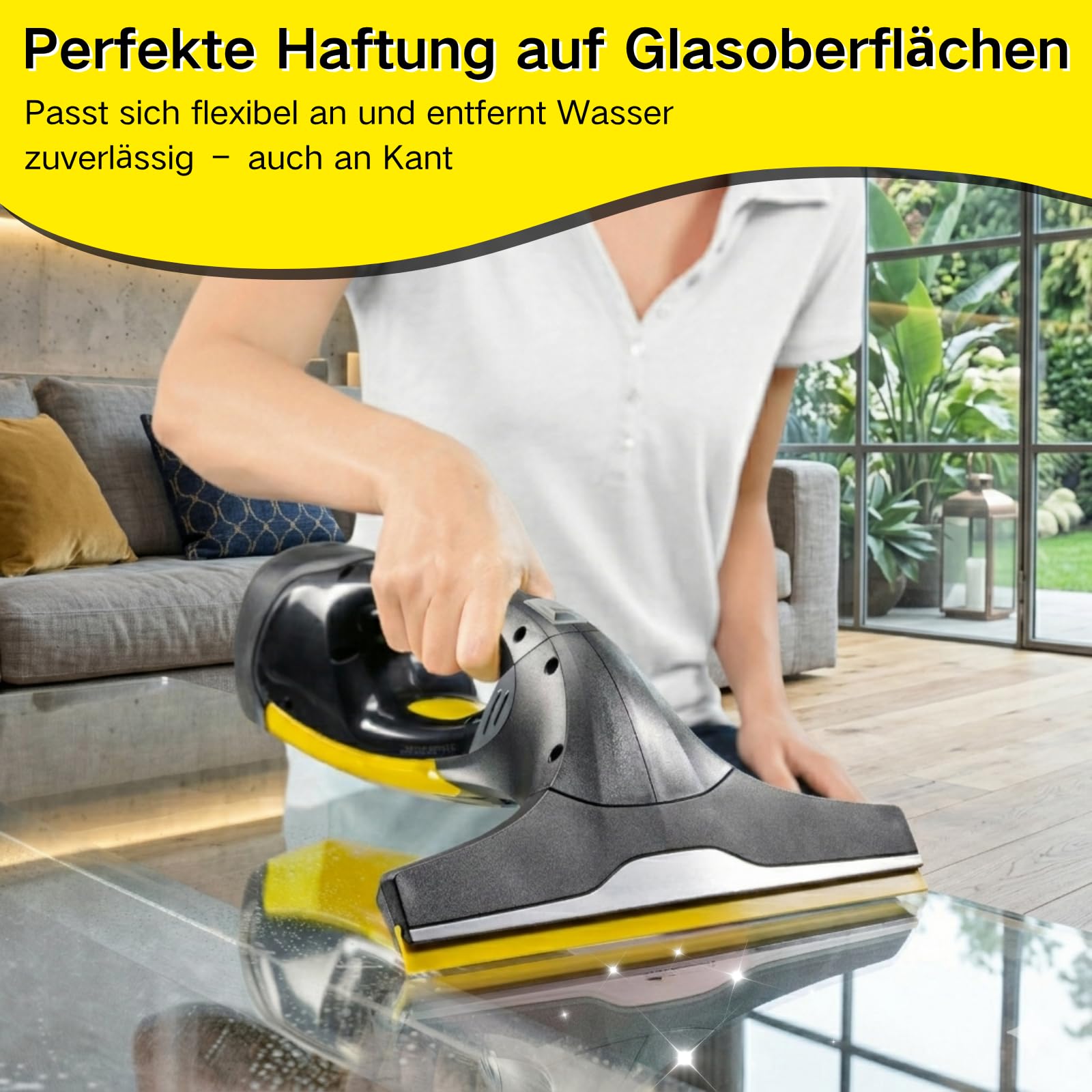 6 Stück Zubehör passend für Kärcher Fenstersauger: 4 Stück Mikrofaser-Wischbezüge und 2 Stück Ersatz-Gummilippen, Fensterreiniger Ersatzteile Kompatibel für Kärcher Fenstersauger WV6 WV6 Plus WV7
