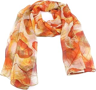 ZSDFW - Sciarpa da donna, in seta, per protezione solare, con foglie d'acero, con sciarpa dipinta a mano, morbida e femminile, con stole sottoscarpe, colore: giallo acero