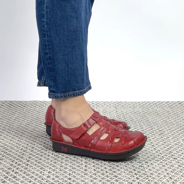 Amazon.com | Alegria Women's Pesca Fisherman Leather Sandal Black