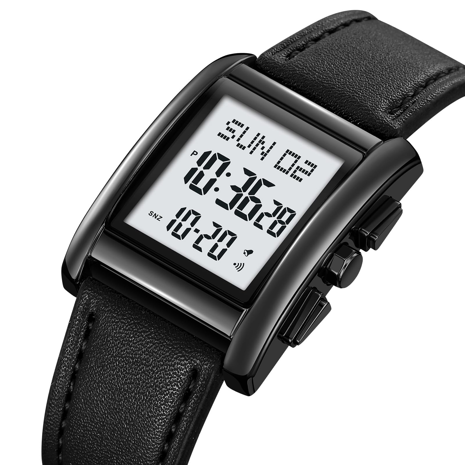 Gosasa Orologio sportivo casuale dell'acciaio inossidabile della vigilanza di Digital degli uomini | Orologi rettangolari impermeabili con display luminoso