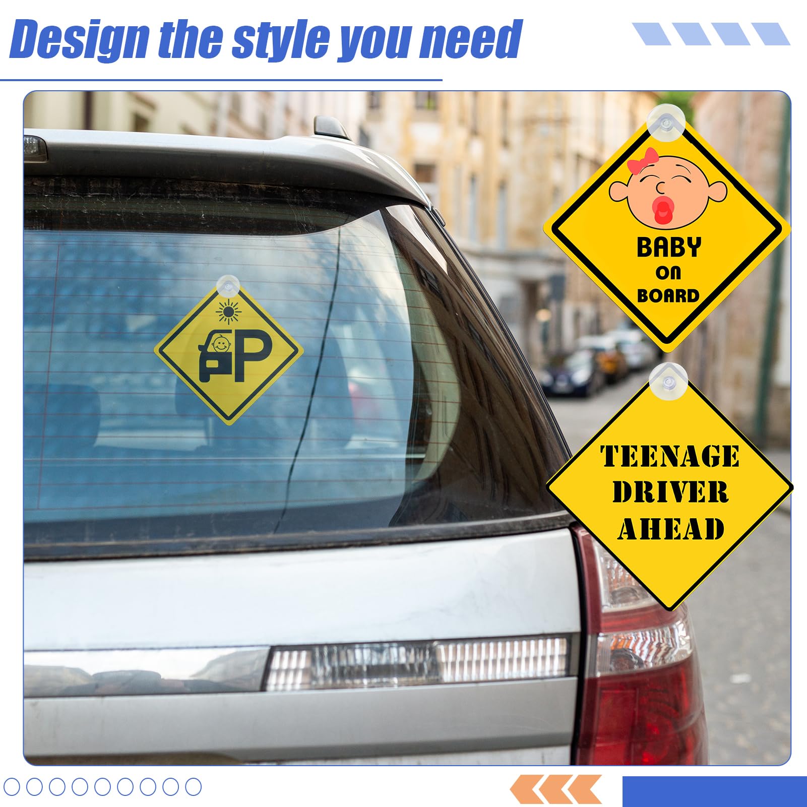 libfrnt 15 Pack Sublimation Blanks Cup Car Window Sign with Suction, 5.5