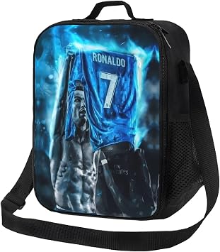 #7 Ronaldo Meal Bag Insulated Lunch Bag Waterproof Reusable Lunch Box Ice Packs For Adult, Black