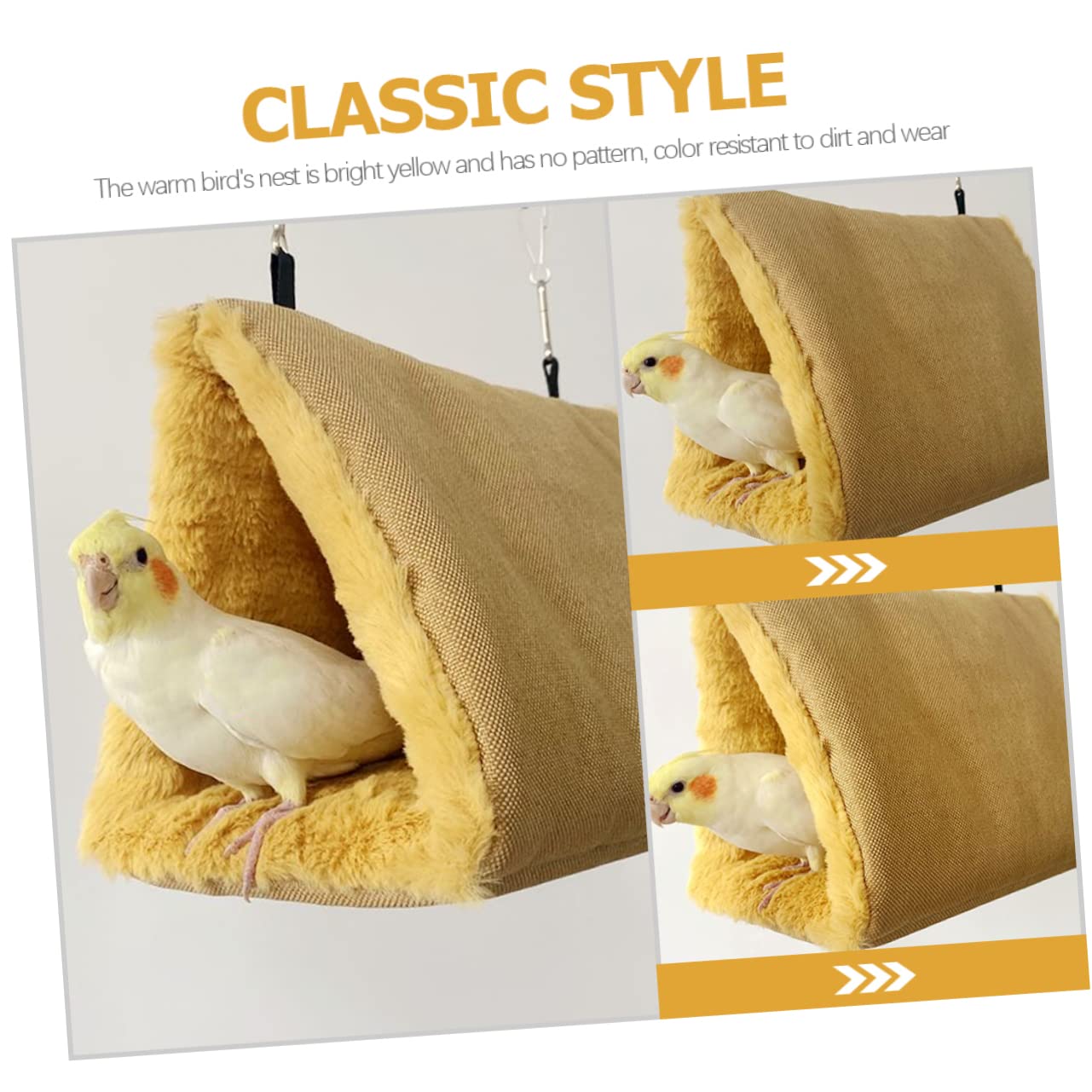 minkissy Hamaca de Loro de 5 Piezas Resistente al Desgaste, Nido de pájaros, hámster, Camas Colgantes, Hamaca de Juguete para Animales de Peluche, conejera de pájaros esponjosos, Nido de pájaros
