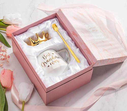 Miniatura 2 de Regalos del día de la madre para la abuela, regalos de nietos, nietos, la mejor abuela siempre, taza de té de abuela, taza de té de 12 onzas con