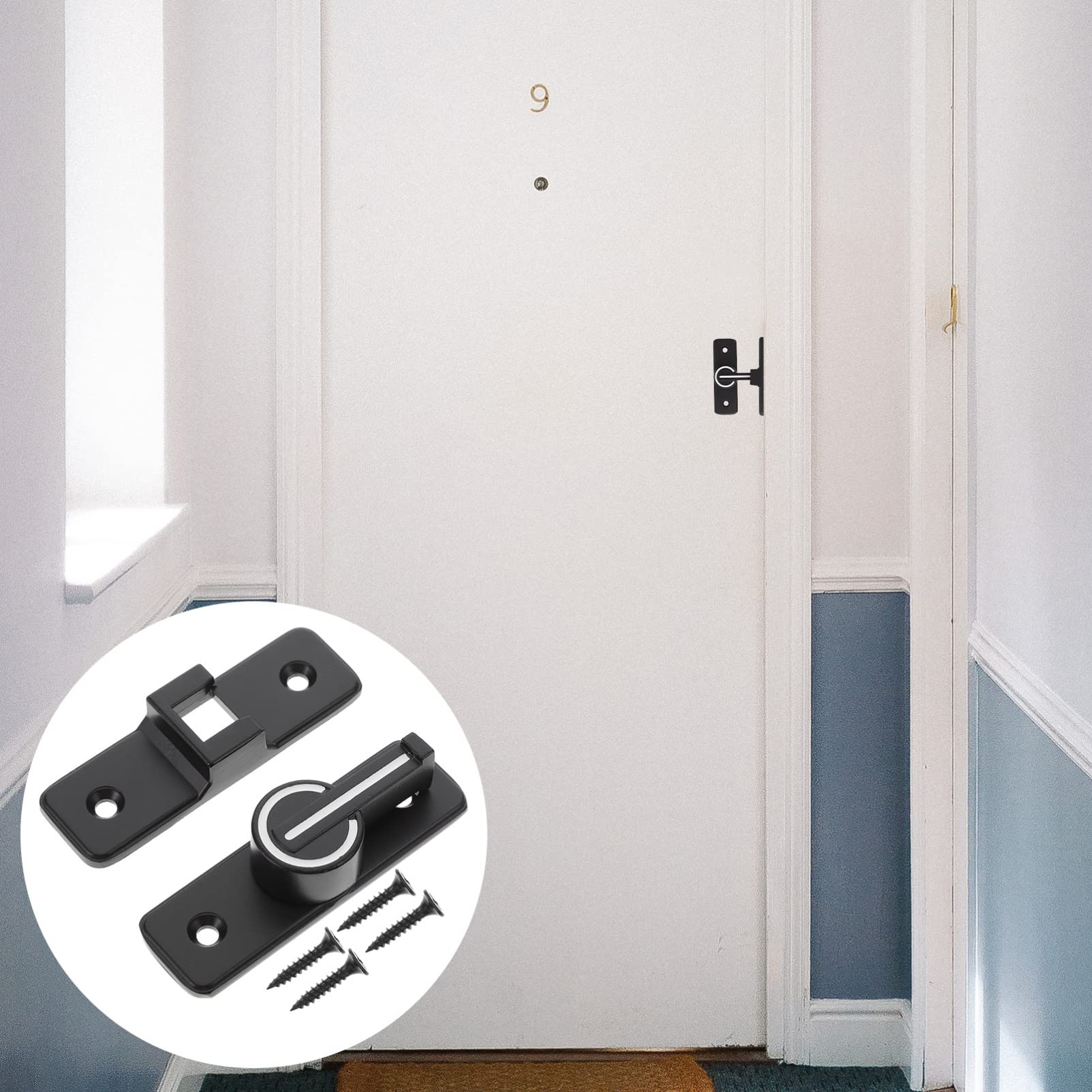 Pestillo de cierre multiusos, cerrojo de candado, 4 piezas 180 Cerradura de puerta Pestillo de seguridad Puertas de seguridad interiores Cerradura de cadena de puerta Perno deslizante resistente Cerra